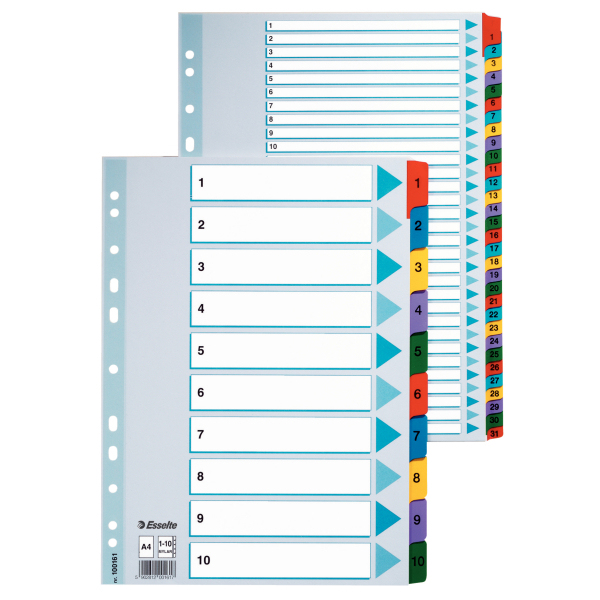 Esselte Muovikielihakemisto Mylar 1-20