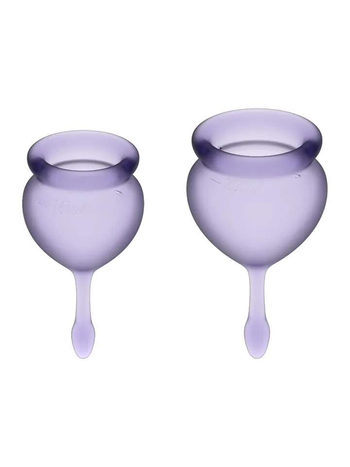Satisfyer Feel Good Menstrual Cup Set Purple Kuukuppi