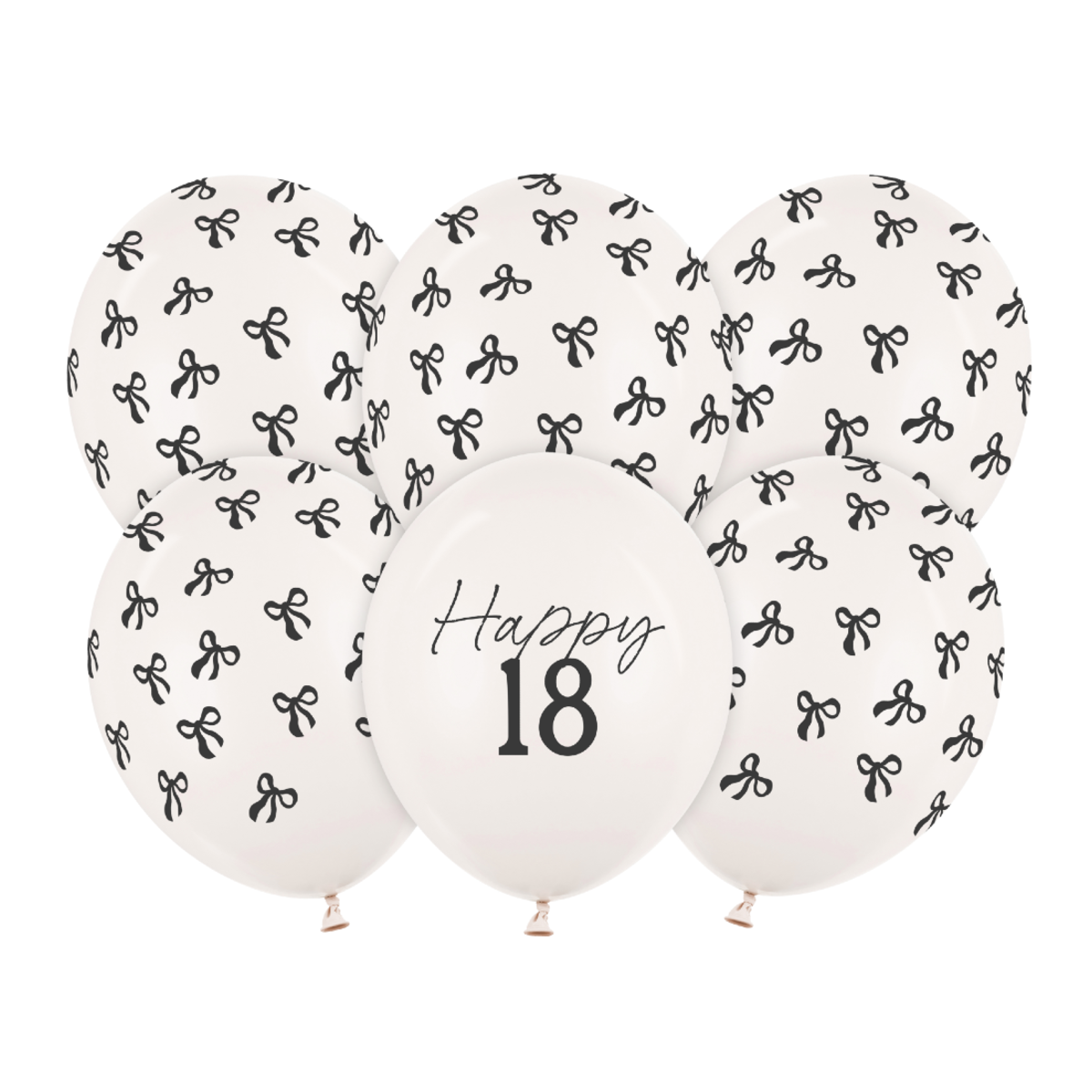 Ilmapallot - Happy 18, Pastelli Valkoinen, 30 cm, 6 kpl