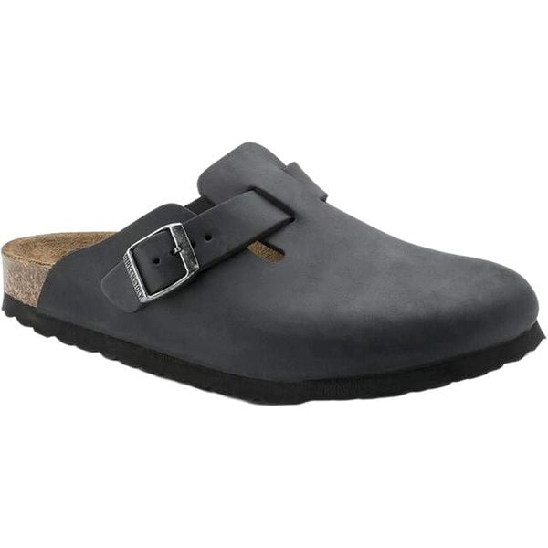 Birkenstock Boston Natural Leather Oiled Regular Black
