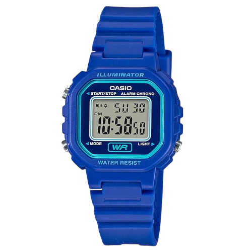 Casio LA-20WH-2ADF Naisten Digitaalinen Kello Neliönmuotoisella Näytöllä ja Sinisellä Hartsirannekkeella