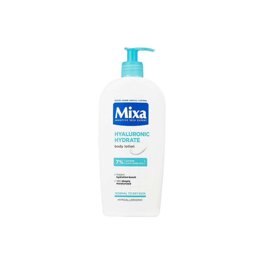 Mixa Hyalurogeeli-kosteuttava vartalovoide kuivalle ja herkälle iholle (tehokosteuttava maito) 400 ml