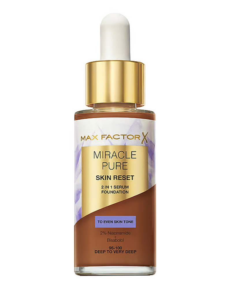 Max Factor Miracle Pure 2In1 Skin Reset Serum Foundation 08 Deep to Very Deep - 30 ml