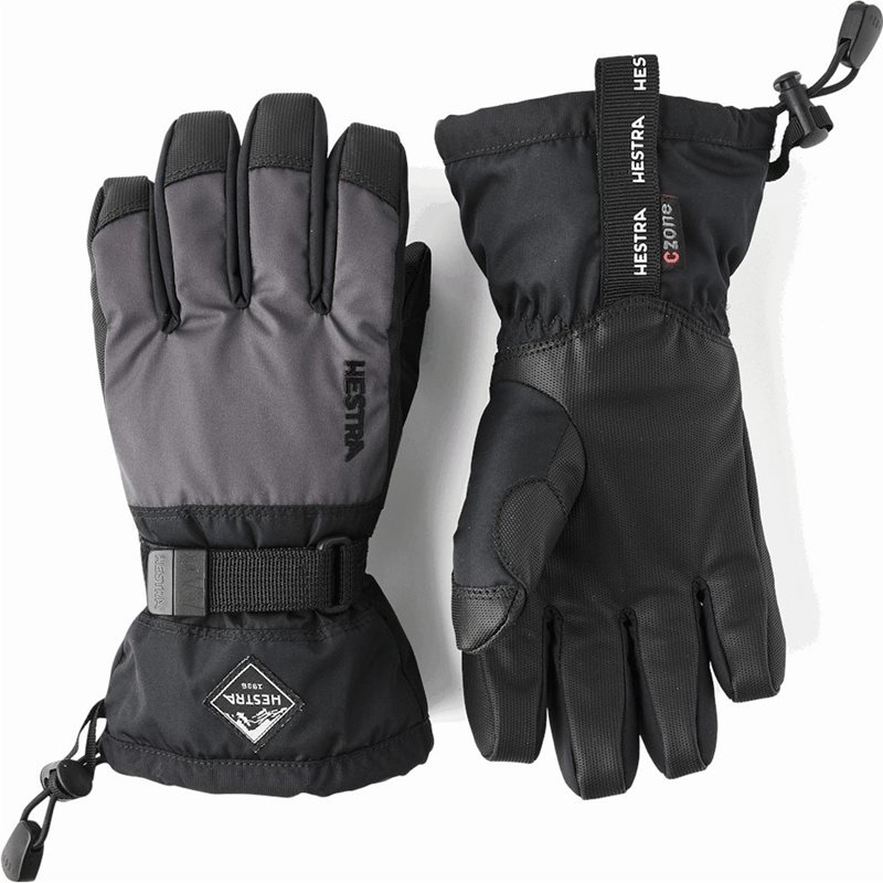 Hestra Gauntlet Czone Jr. - 5 Finger Graphite/Black - 7