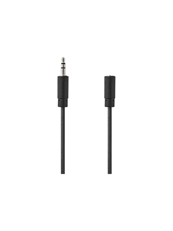 Nedis Stereoäänikaapeli | 3.5 mm uros | 3.5 mm naaras | Niklattu | 3.00 m | Pyöreä | Musta | Label
