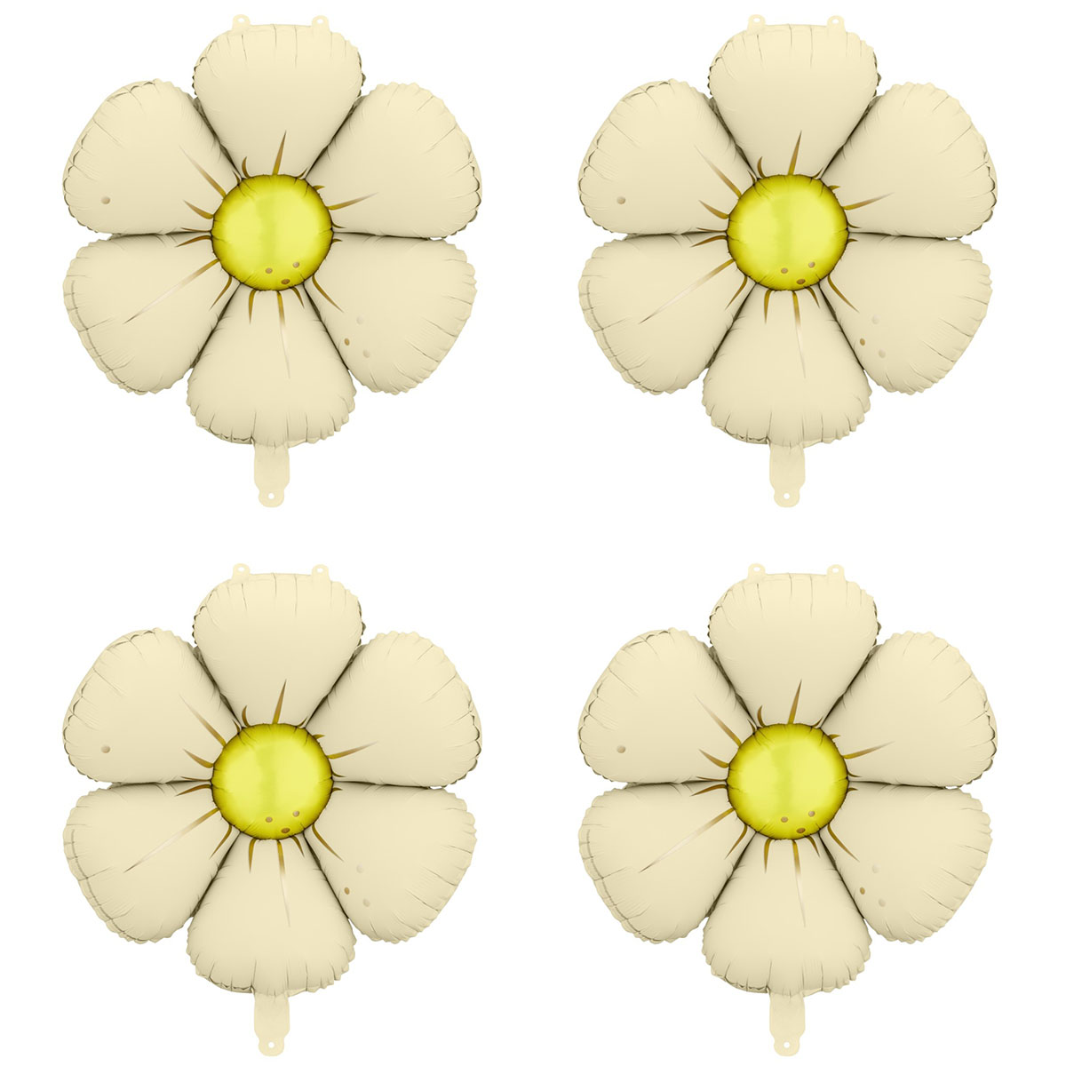 Foliopallot - Kukkailmapallot, Beige, 4kpl