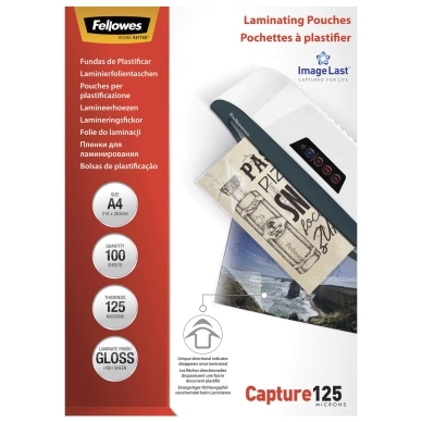 Fellowes Laminointitaskut A4 125 mic. 100/pkt, kiiltävä 5307407 Vastaa: N/A