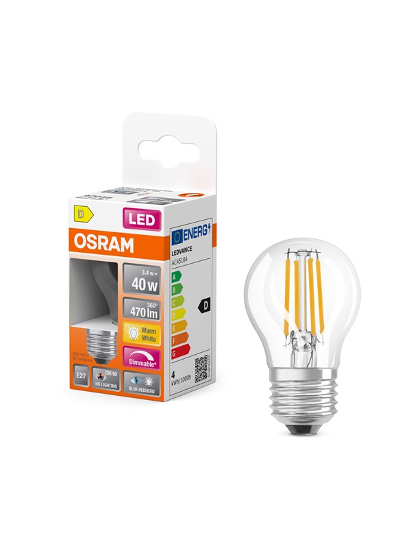 Osram LED-lamppu LED SUPERSTAR PLUS CLASSIC P FILAMENT 40 3.4 W/2700 K E27