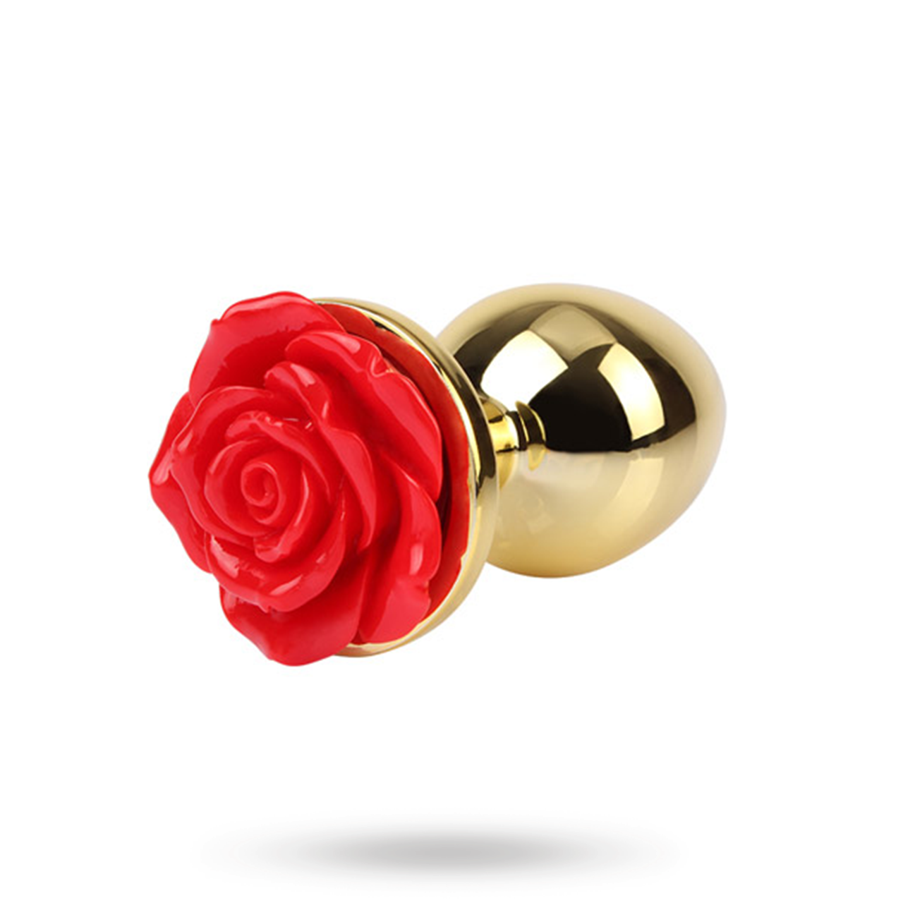 Showy Rose Anal Plug Medium Gold/Red Anaalitappi metallia