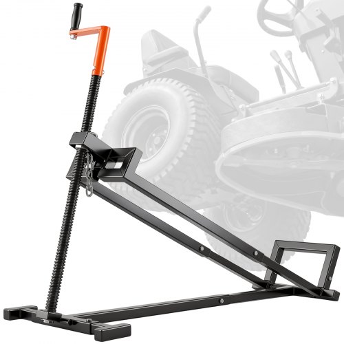 VEVOR Ride on Lawn Mower Lift Jack, 880 Lbs Weight Capacity, Telescopic Maintenance Jack with Crank Handle & Power Tool Handle, Foldable Lawn Tractor Lifter for Lawn Mowers and Garden Tractors, Black