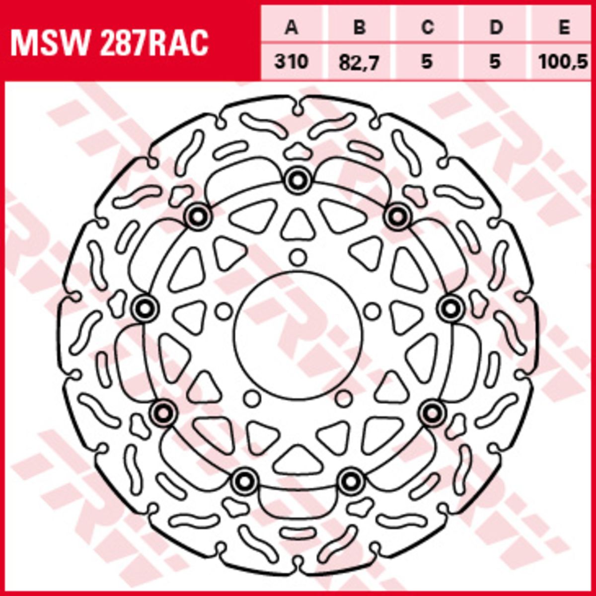 Jarrulevy TRW MSW287RAC