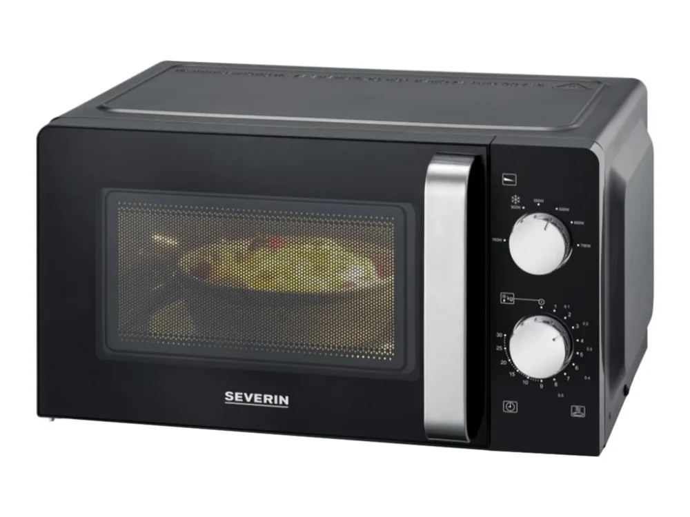 Severin Mikrowelle MW7886, Pöytämalli, Solo-mikroaaltouuni, 17 L, 700 W, Rotaatio, musta