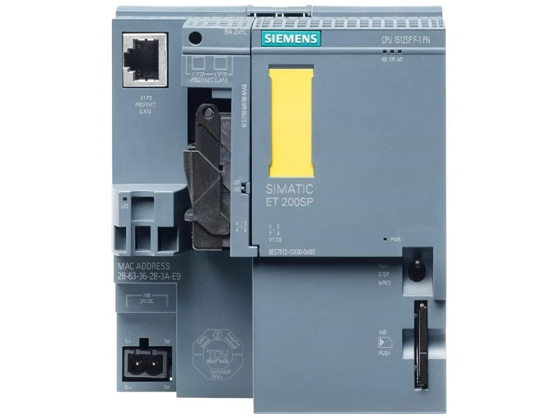 Siemens Simatic dp -suoritin 1512sp f-1 pn yhdessä et 200sp:n kanssa, mallinumero 6es7512-1sk00-0ab0