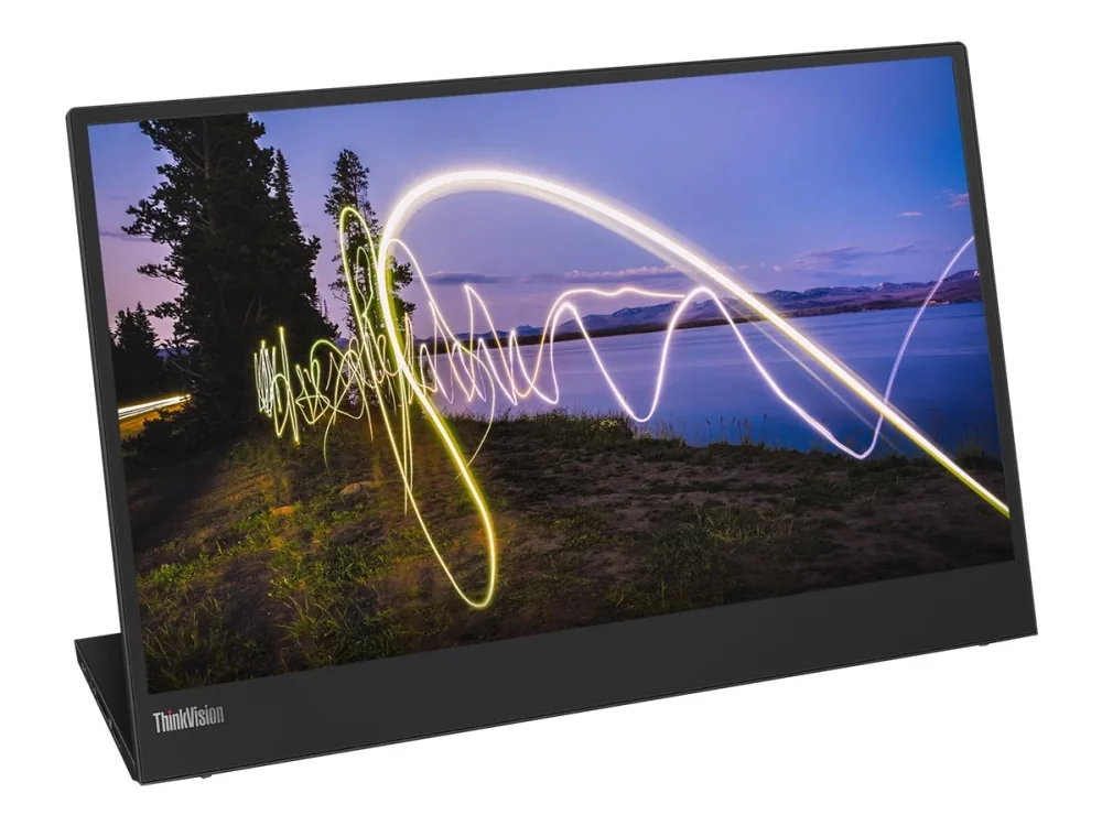 Lenovo ThinkVision M15 - LED-näyttö - 15,6 - kannettava tietokone - 1920 x 1080 Full HD (1080p) @ 60 Hz - IPS - 250 cd/m² - 1000:1 - 6 ms - 2xUSB-C - mattamusta - mattamusta