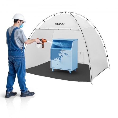 VEVOR Portable Paint Booth Tent, 2330 x 1720 x 1900mm Painting Tent Station, Spray Shelter with Built-in Floor & Mesh Screen, Large Space, Oxford Spray Painting Tents for Cupboard, Chairs, Tables
