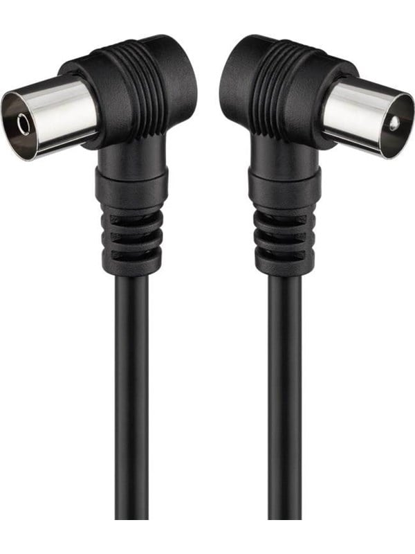 Goobay Vinklad antennkabel ( koaxial-plugg 90° > koaxial-uttag 90°