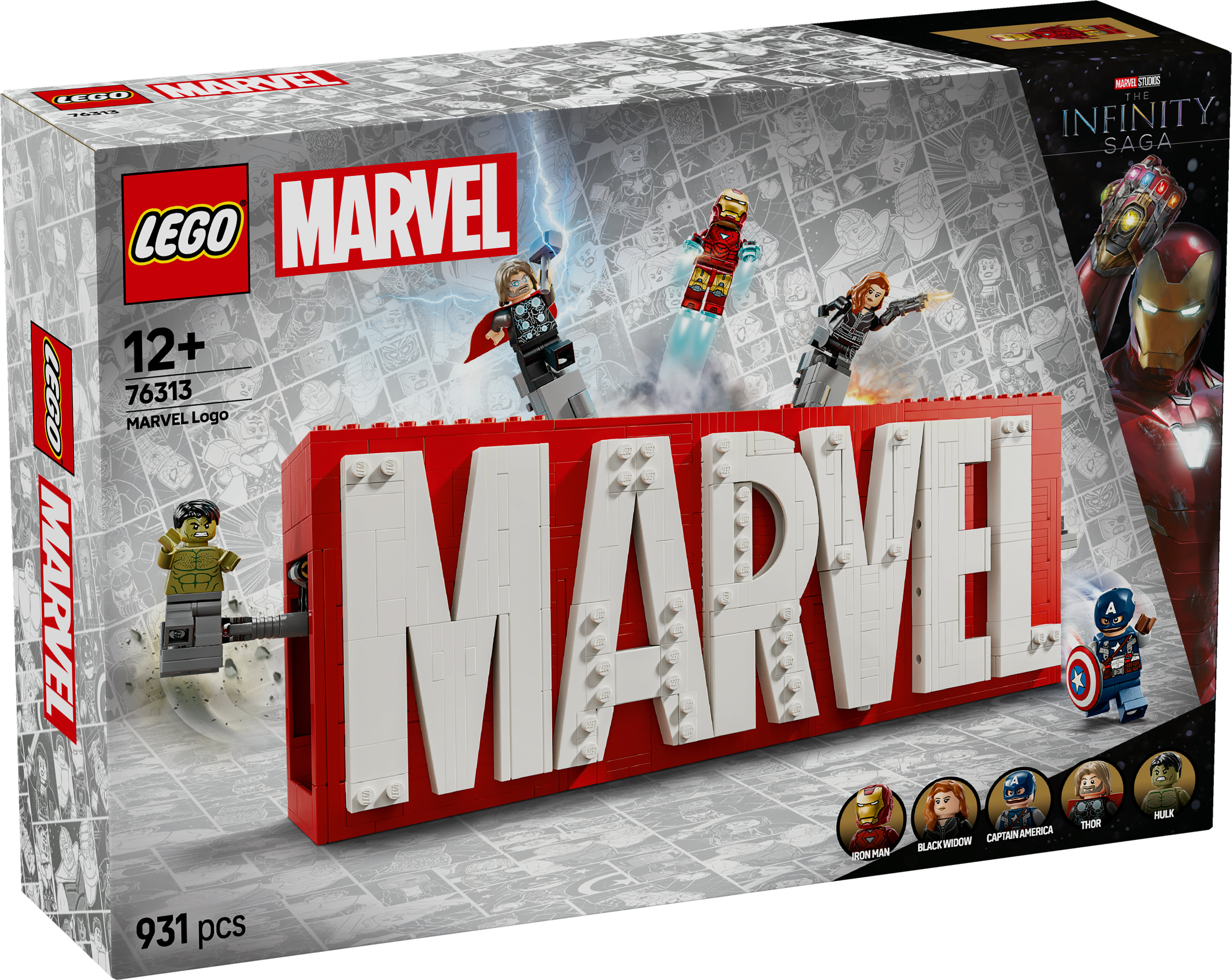 LEGO Super Heroes 76313 MARVEL-logo ja minihahmot