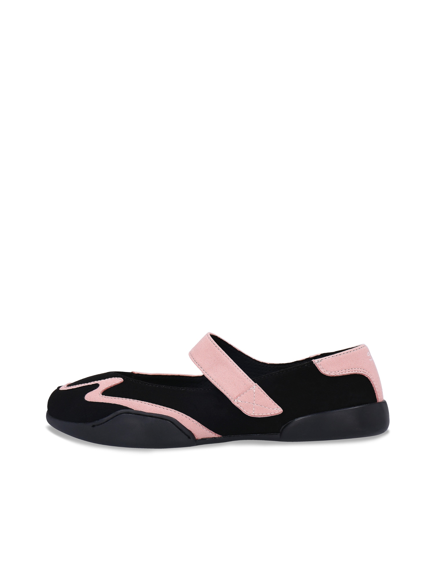 nae Vegan Shoes Ballerina 'Nadia'  vaaleanpunainen / musta