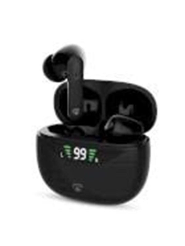 Nedis Täysin langaton Kuulokkeet | ANC (Active Noise Cancelling) | Bluetooth® | Akun 1 käyttöaika vakiokäyttö: 1800 min | Kosteusohjaus | Latauskotelo | Langaton latausalusta | Sisäänrakennettu mikrofoni | Tuki ääniohjaukselle | Musta