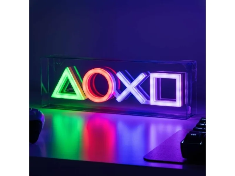 Paladone Playstation LED-neonvalo, LED-hylly, valkoinen, kova, LED, useita, USB