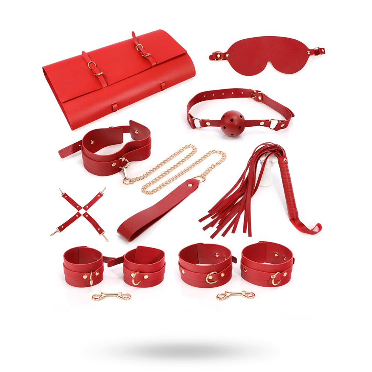 7-pcs Bondage Set With Bag Red Bondage kitti