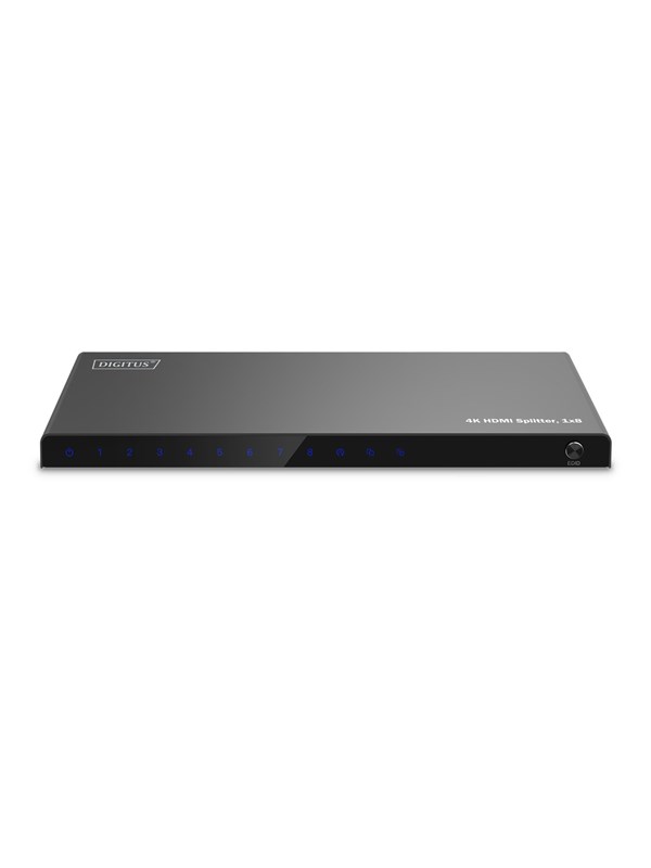 Digitus DS-55338, HDMI, 8x HDMI, 3840 x 2160 pikseliä, musta, Metalli, 4K Ultra HD