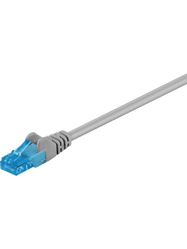 Goobay Patchkabel CAT 6A, U/UTP, grå kopparledare (CU), halogenfri kabelhölje (LSZH)