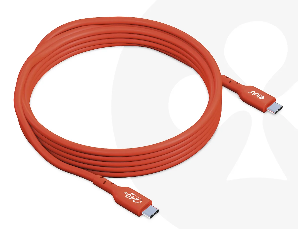 CLUB3D USB2 Type-C Bi-Directional USB-IF Certified Cable Data 480Mb, PD 240W(48V/5A) EPR M/M 3m / 9.84 ft, 3 m, USB C, USB C, USB 2.0, Oranssi
