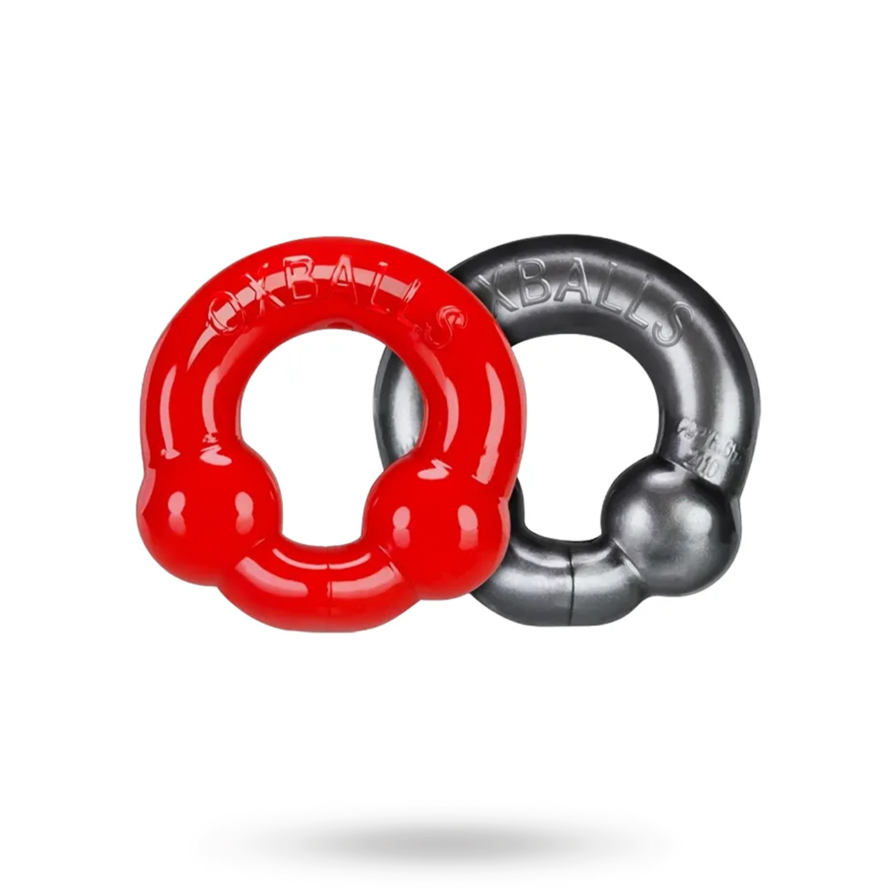 Oxballs Ultraballs Cock Rings Silver Steel & Red Penisrengas paketti