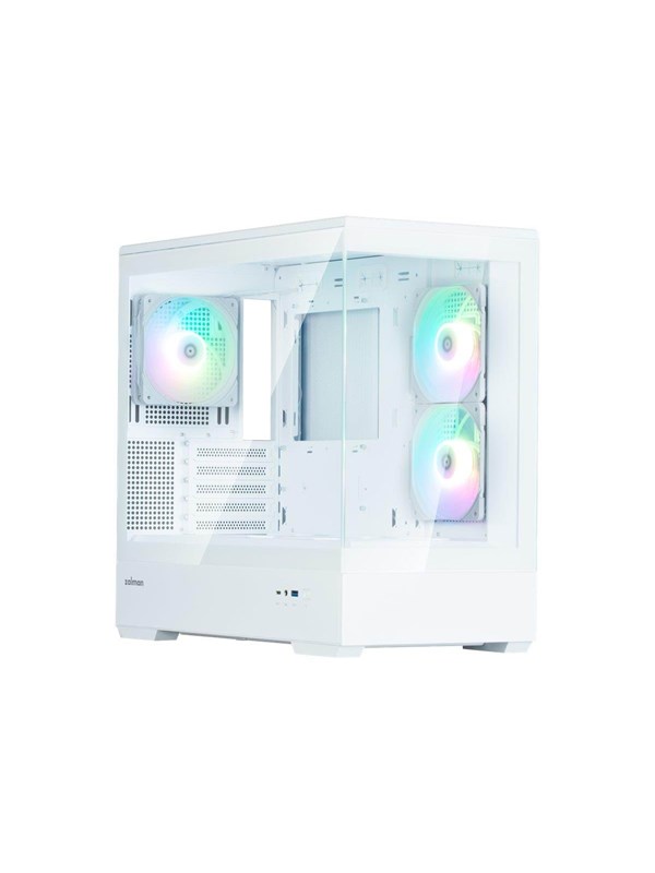 Zalman P30 V2 -minitornikotelo RGB-valaistuksella, valkoinen