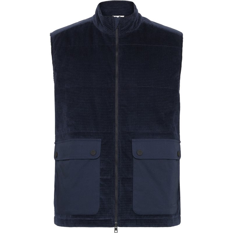 KnowledgeCotton Apparel Organic Cotton Corduroy Vest GOTS Night Sky - L