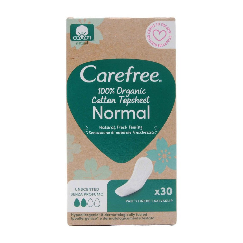 Carefree Pikkuhousunsuojat 100 % luomupuuvillaa, normaali Distesi, 30 kpl