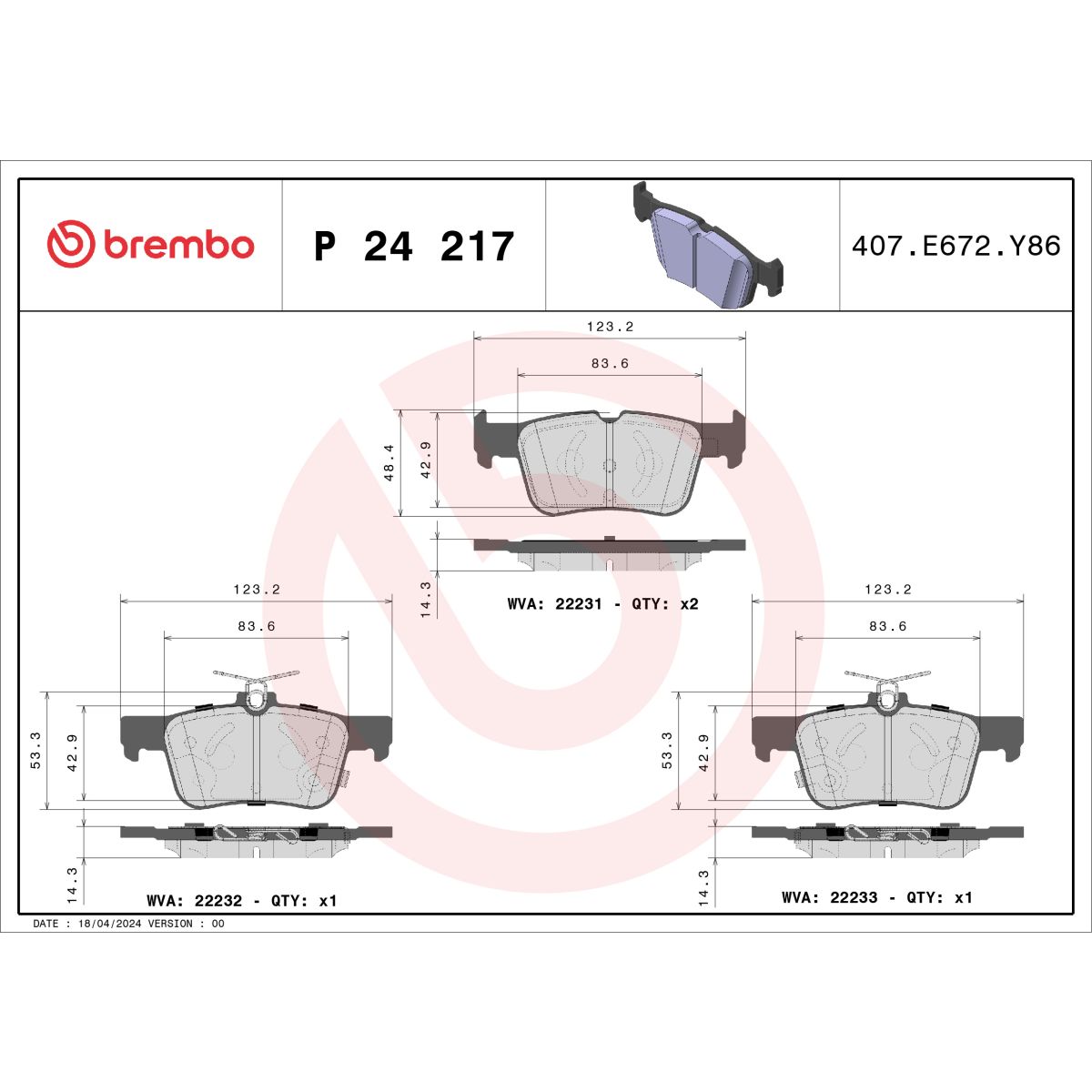 Jarrupalat, levyjarru BREMBO P 24 217