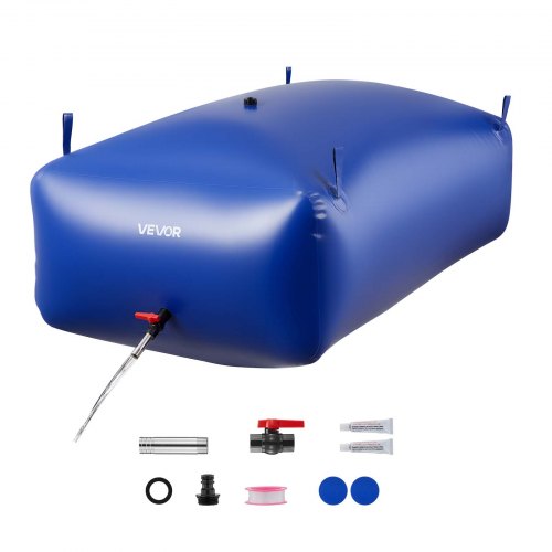 VEVOR Water Storage Bladder 1000L Large Capacity Water Bag, Portable & Collapsible Soft Waters Container, Leakproof & Tear-Resistant PVC Emergency Waters Storage Tank for RV Truck & Outdoor Use