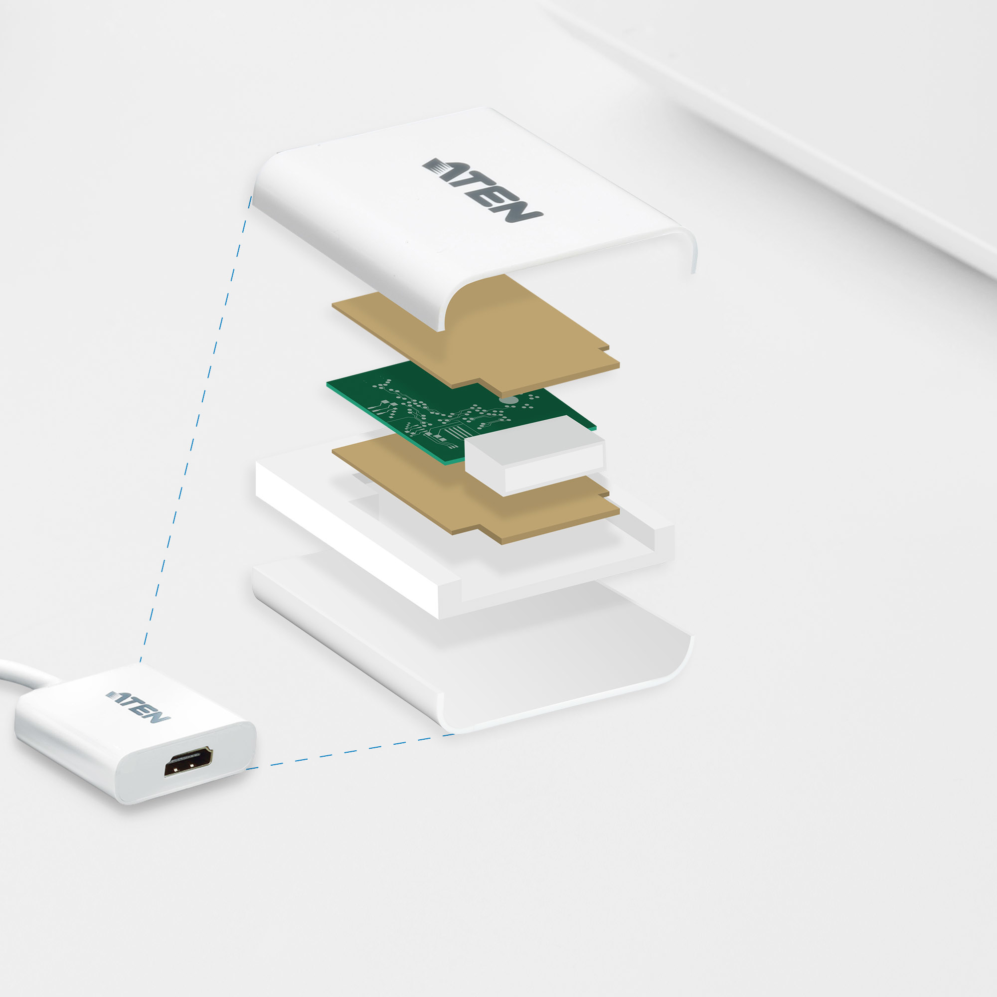 Aten Vc985 Displayport Hdmi Valkoinen