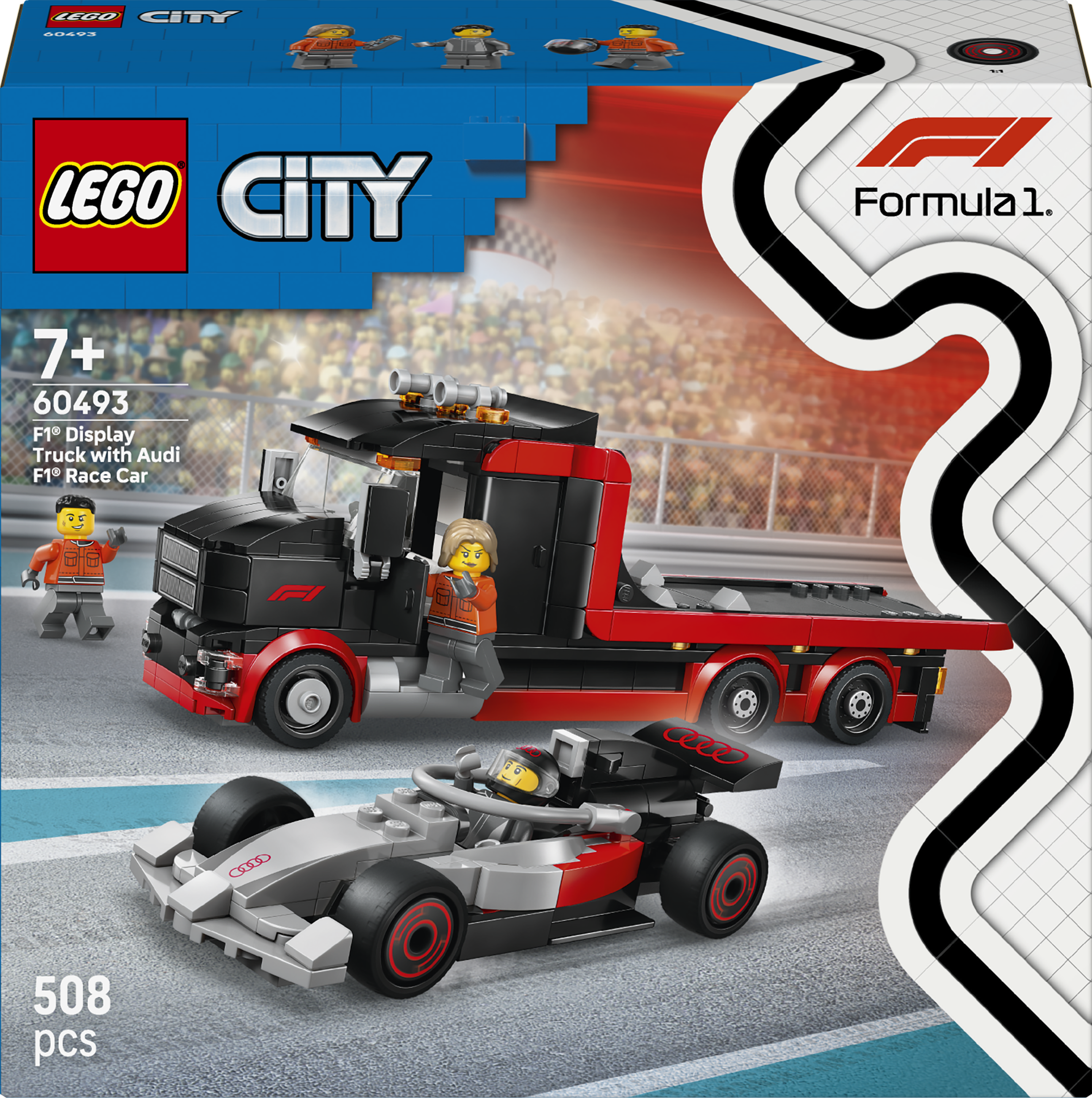 LEGO City 60493 F1®-kuljetusauto ja Audi F1® ‐kilpa-auto
