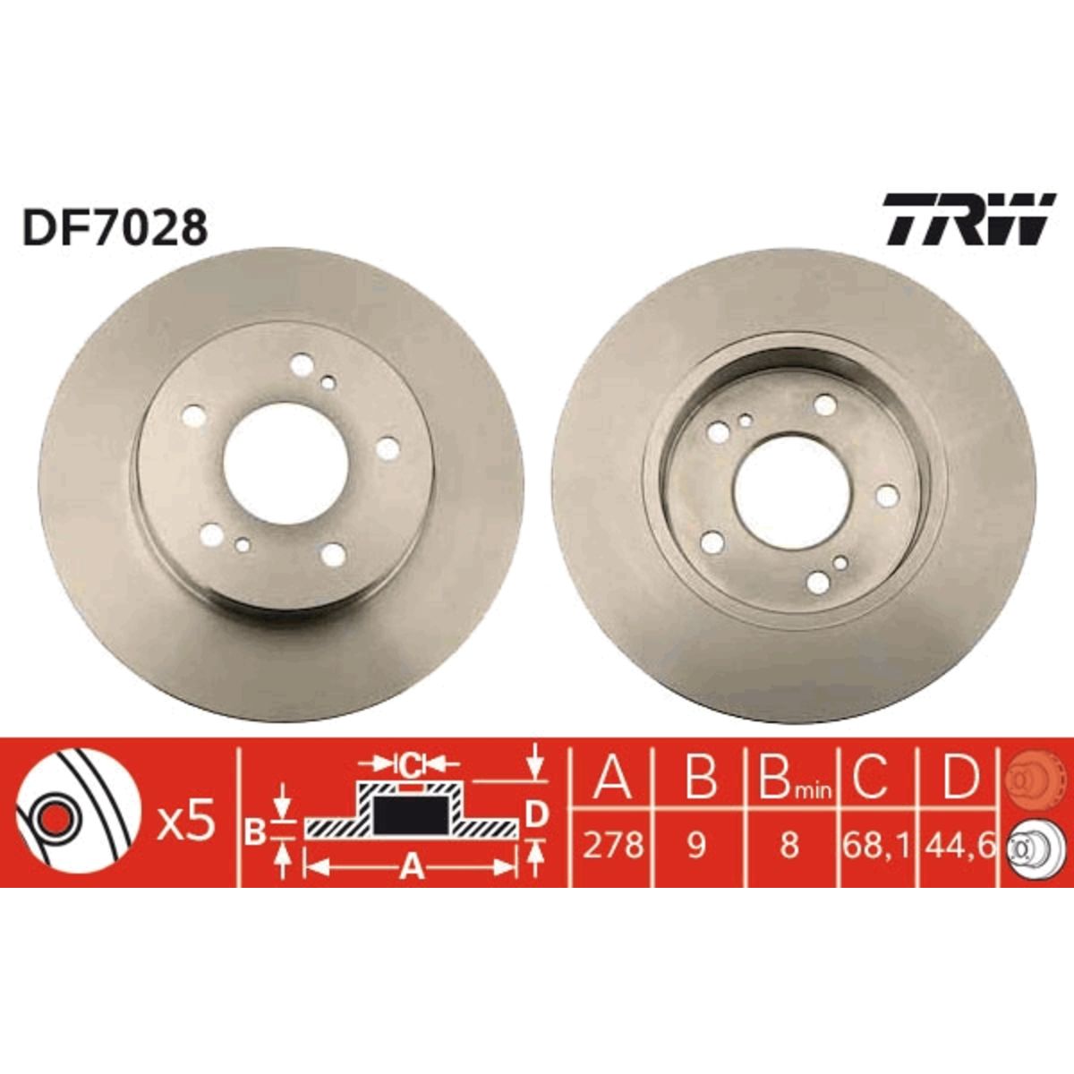 Jarrulevy TRW DF7028