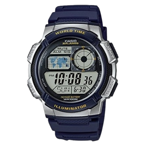 Casio Youth AE-1000W-2AVDF World Time Digitaalinen Urheilukello - Sininen Hartsiranneke