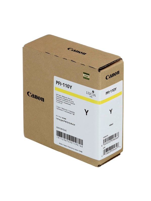 Canon PFI-110-mustekasetti, 160 ml, keltainen