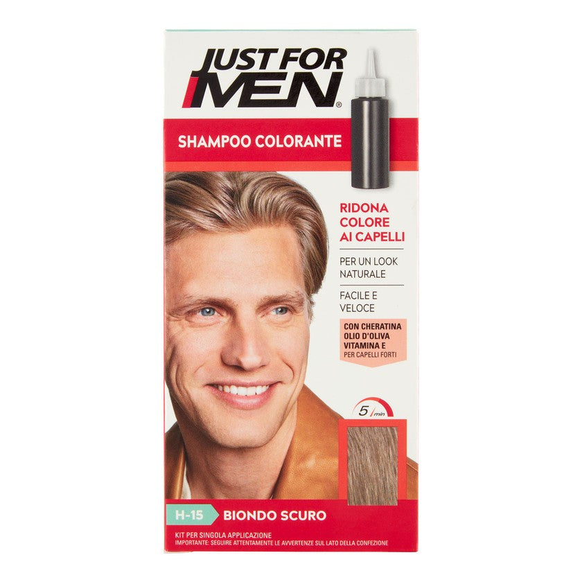 Just For Men Luonnollinen Tummanvaalea Sävyttävä Shampoo