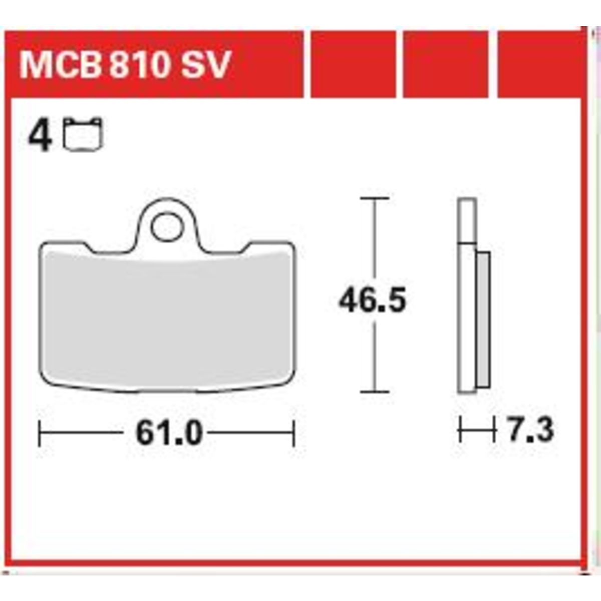 Jarrupalat, levyjarru TRW MCB810SV