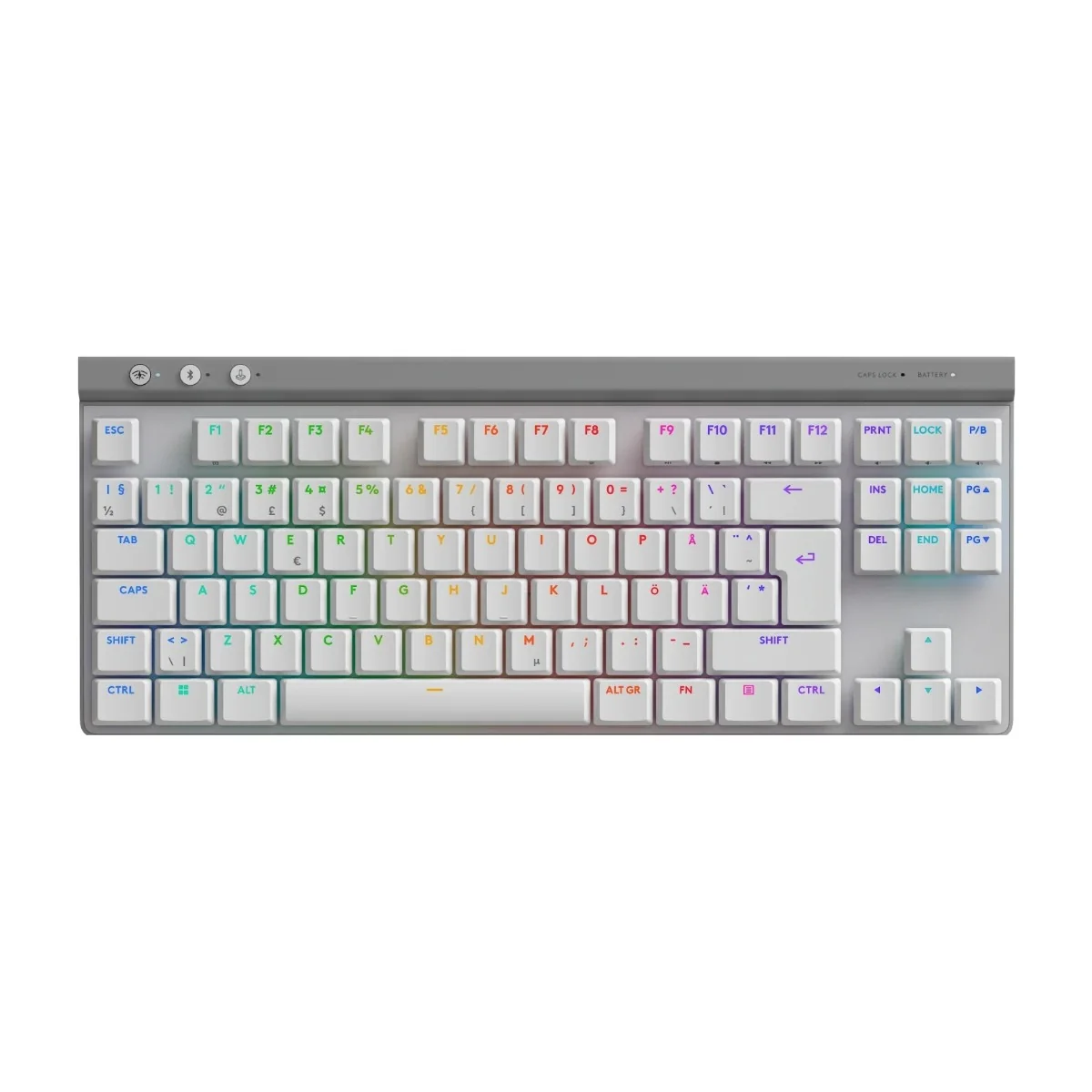 Logitech G515 LIGHTSPEED TKL - Tactile - Pelinäppäimistö - ilman numpadia - Pohjoismainen - Valkoinen