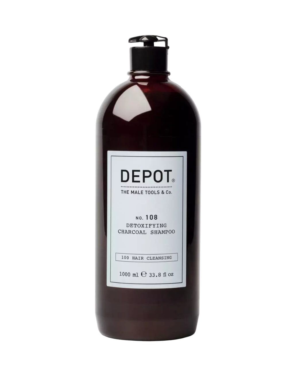 Depot 100 Hiustenpuhdistusaine N. 108, Hiili, Hiusten shampoo, Detoksifioiva, 1000 ml