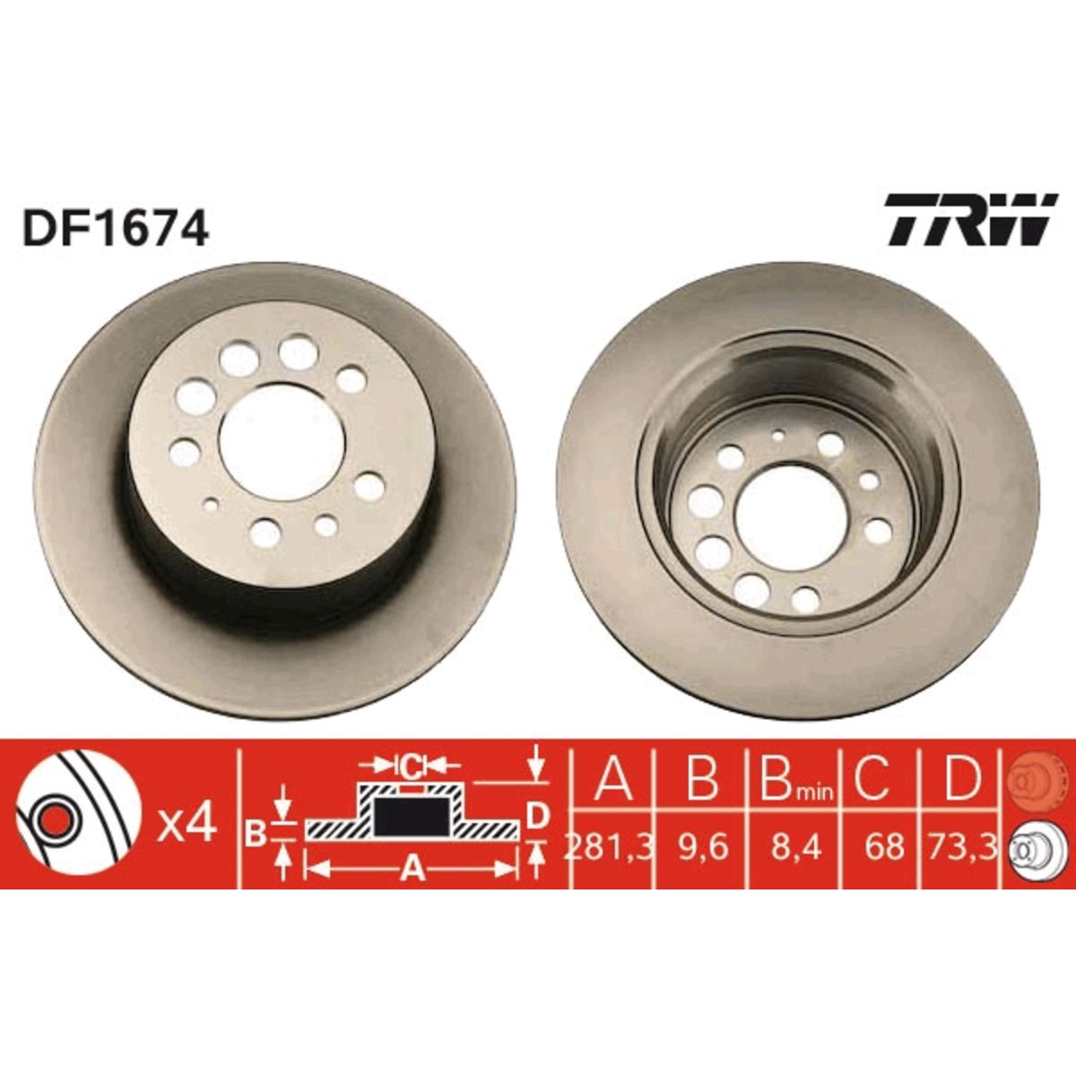 Jarrulevy TRW DF1674
