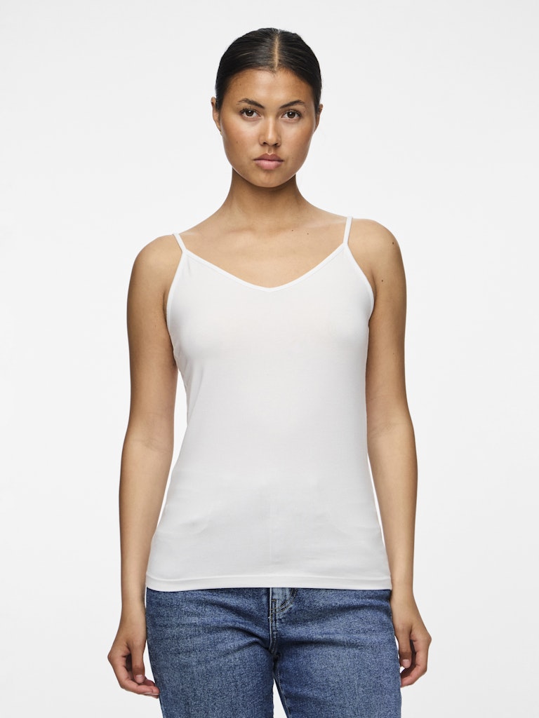 Pieces toppi, PCSIRENE SINGLET Bright White