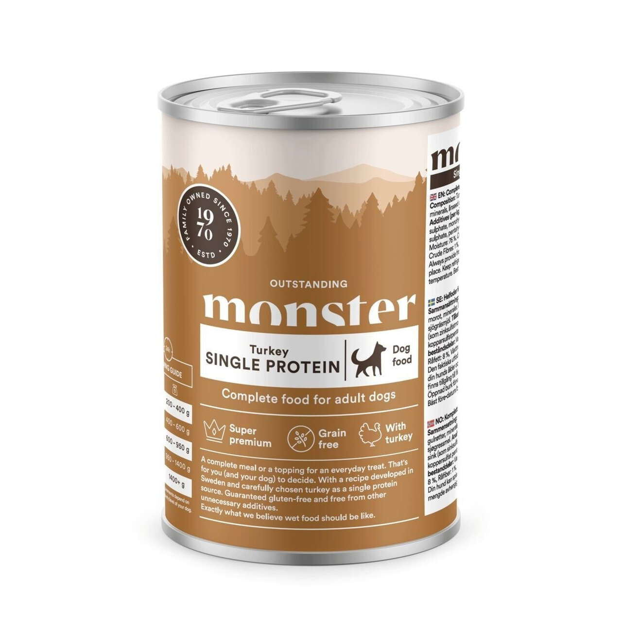 Monster Dog Adult Single Turkey 400g