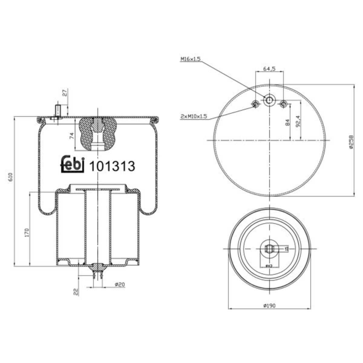 Metallipalje, ilmajousitus FEBI BILSTEIN 101313