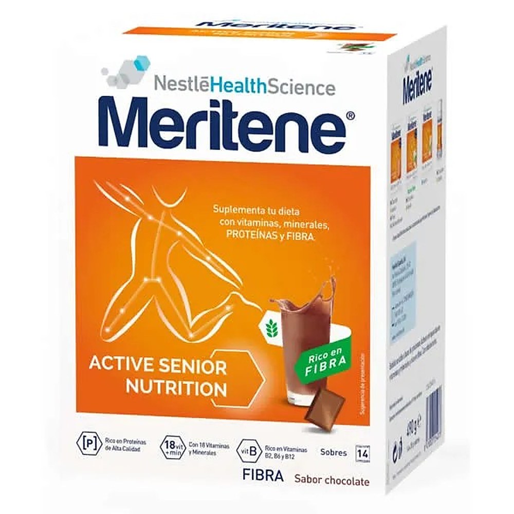 Meritene Active Senior Nutrition Suklaanmakuinen kuiturikas smoothie 14 pussia
