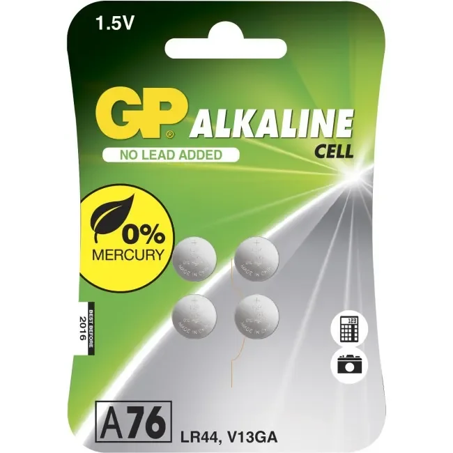 GP Paristot Alkaliparisto A76/LR44 1,5V 4 kpl pakkaus