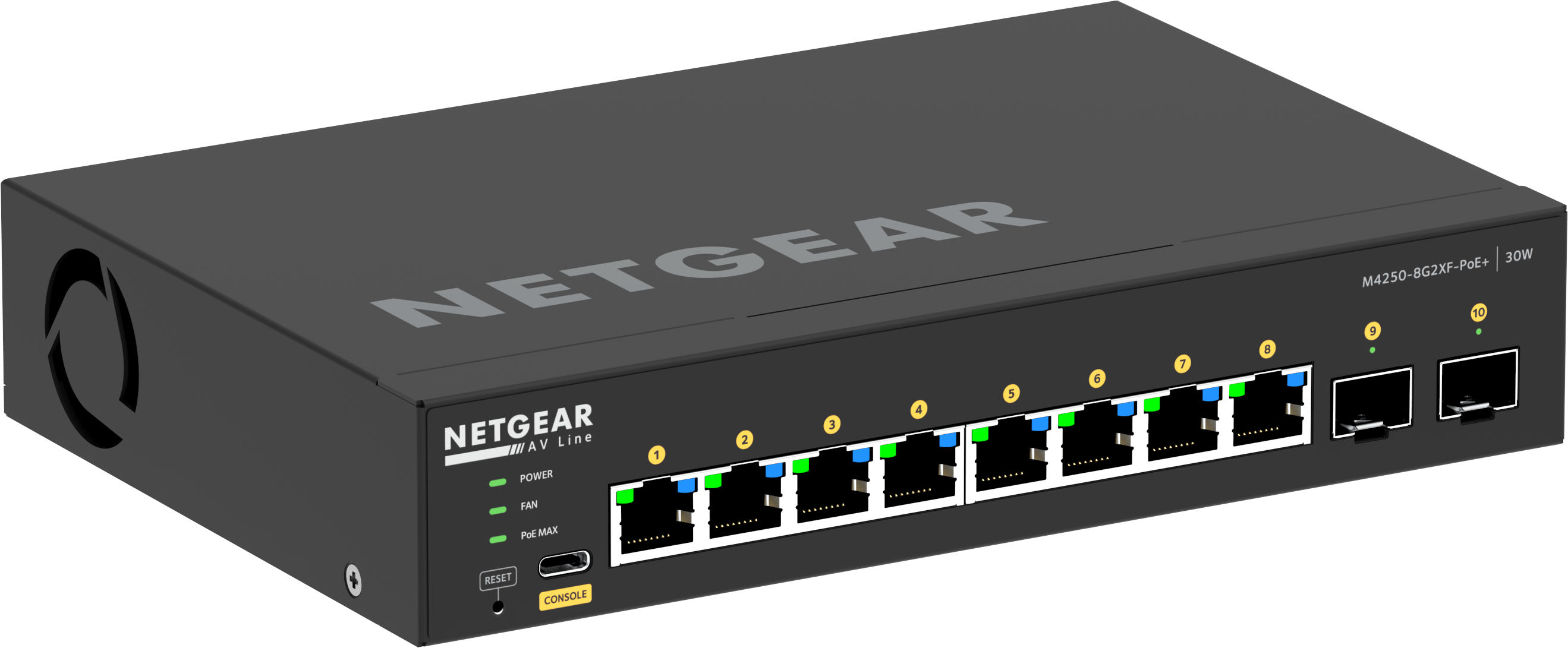 NETGEAR GSM4210PX-100EUS - Hallittava L2/L3 PoE+ -kytkin, Musta